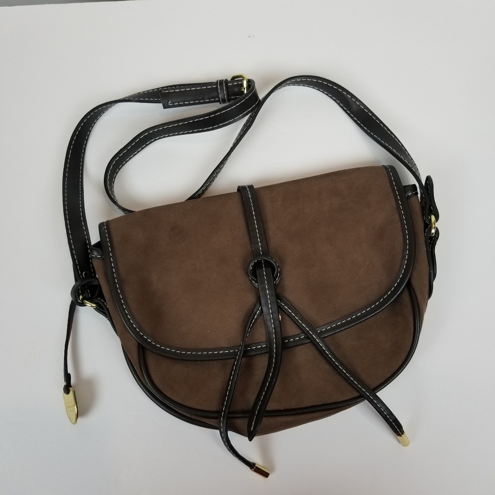 London Fog Brown Saddle Bag